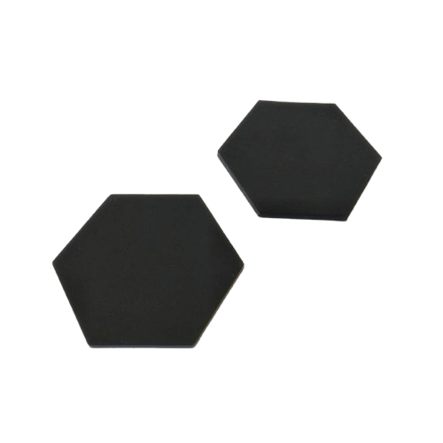 ACRYLIC COASTER HEXAGON SHAPE (BLACK)